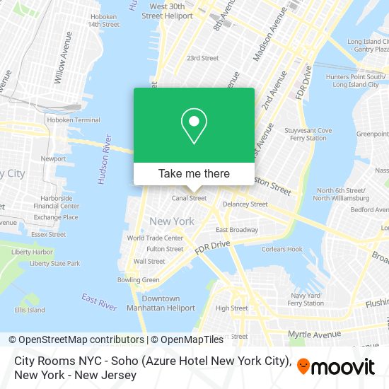 Mapa de City Rooms NYC - Soho (Azure Hotel New York City)