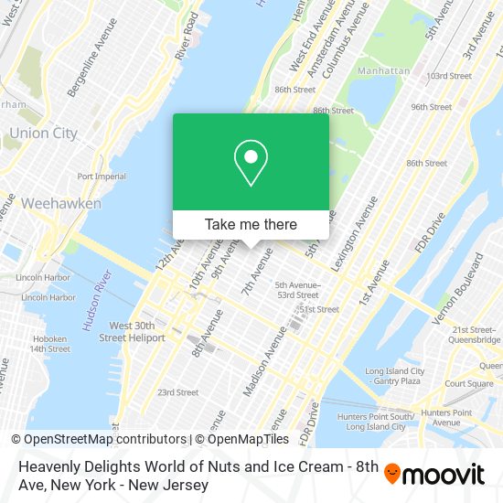 Mapa de Heavenly Delights World of Nuts and Ice Cream - 8th Ave