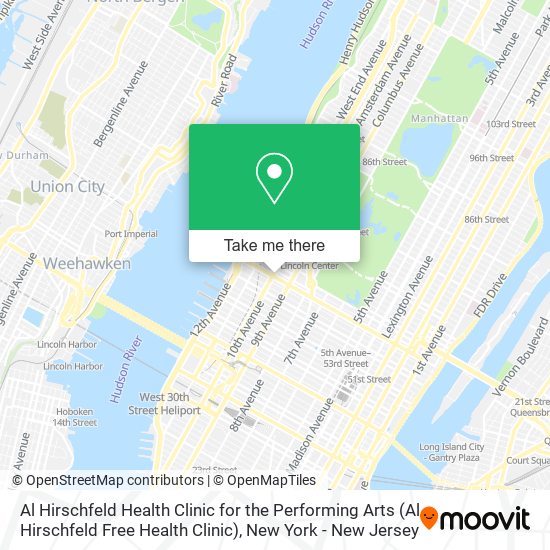 Al Hirschfeld Health Clinic for the Performing Arts (Al Hirschfeld Free Health Clinic) map