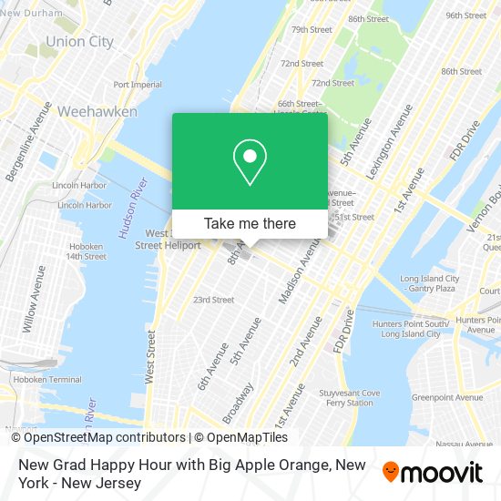 New Grad Happy Hour with Big Apple Orange map