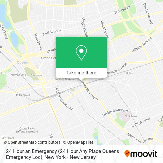 Mapa de 24 Hour an Emergency (24 Hour Any Place Queens Emergency Loc)