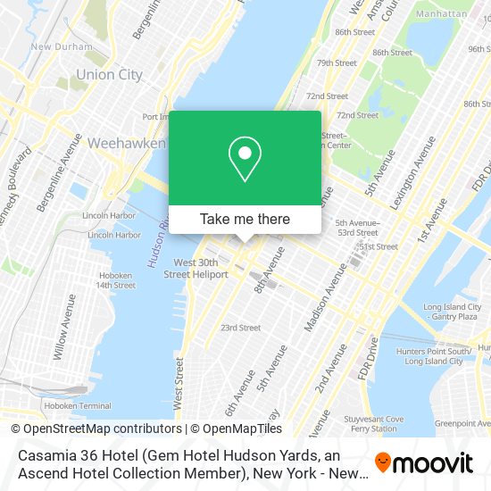 Casamia 36 Hotel (Gem Hotel Hudson Yards, an Ascend Hotel Collection Member) map