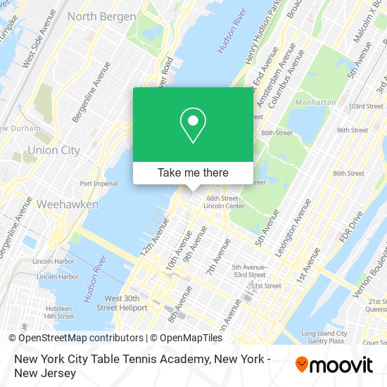 New York City Table Tennis Academy map