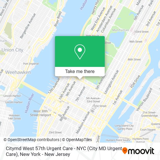 Mapa de Citymd West 57th Urgent Care - NYC (City MD Urgent Care)