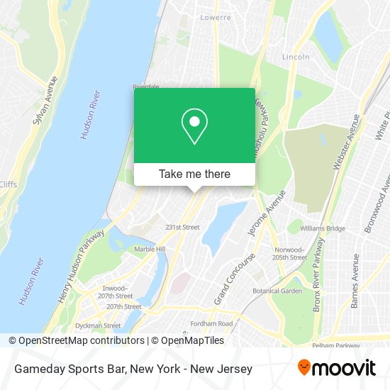 Mapa de Gameday Sports Bar