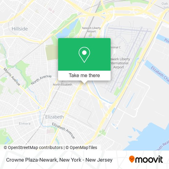Crowne Plaza-Newark map