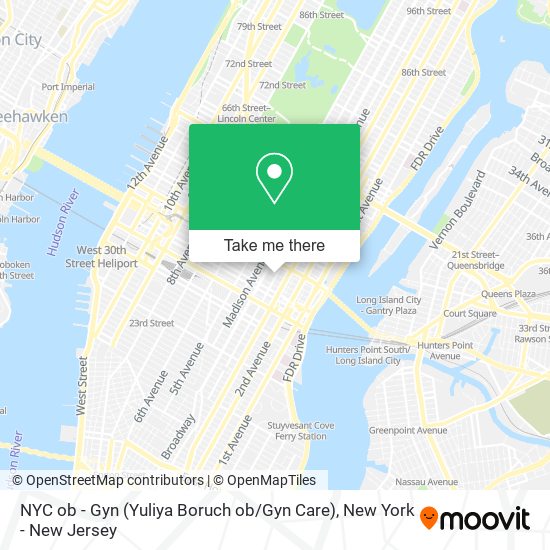 Mapa de NYC ob - Gyn (Yuliya Boruch ob / Gyn Care)