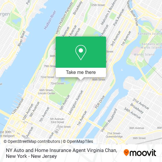 NY Auto and Home Insurance Agent Virginia Chan map