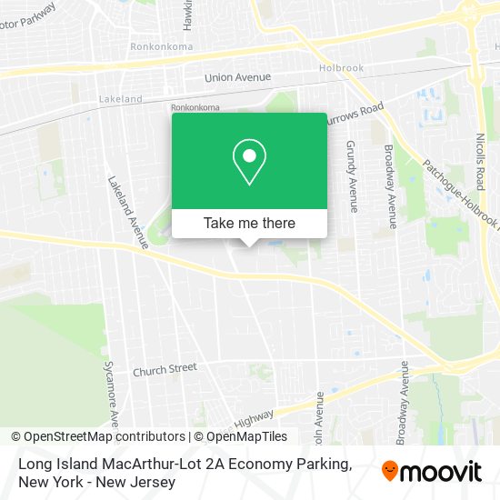 Long Island MacArthur-Lot 2A Economy Parking map
