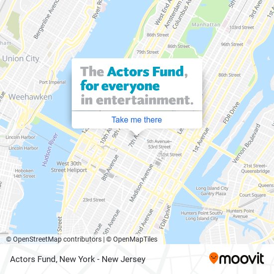 Actors Fund map