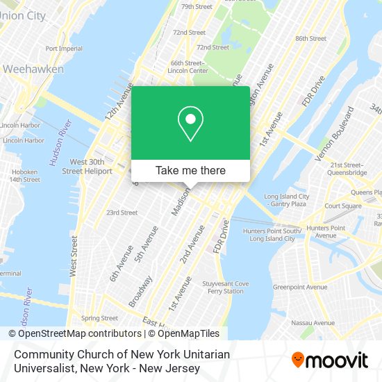 Community Church of New York Unitarian Universalist map