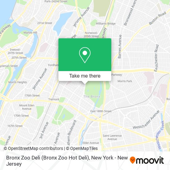 Mapa de Bronx Zoo Deli
