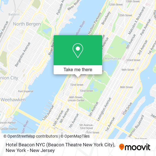 Hotel Beacon NYC (Beacon Theatre New York City) map