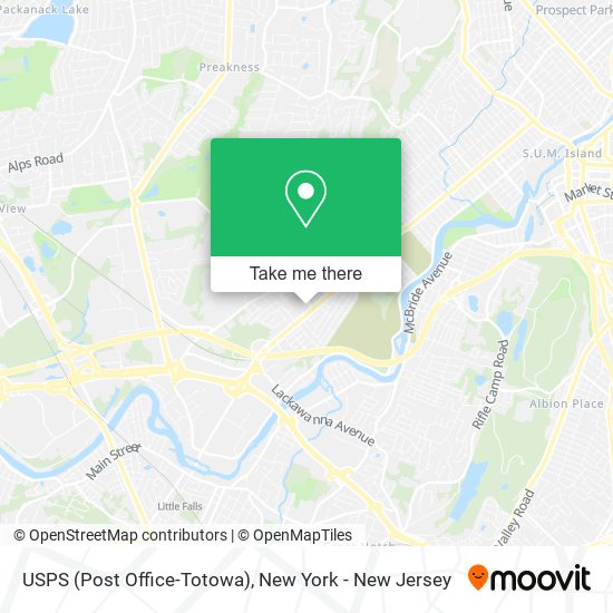 Mapa de USPS (Post Office-Totowa)