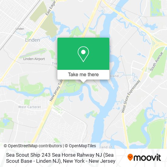 Mapa de Sea Scout Ship 243 Sea Horse Rahway NJ (Sea Scout Base - Linden NJ)