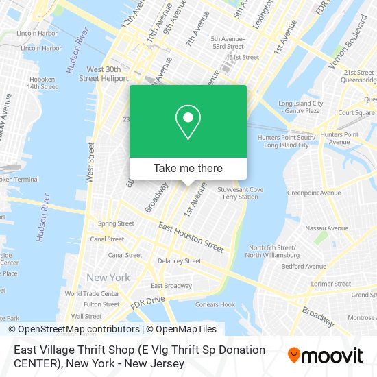 Mapa de East Village Thrift Shop (E Vlg Thrift Sp Donation CENTER)