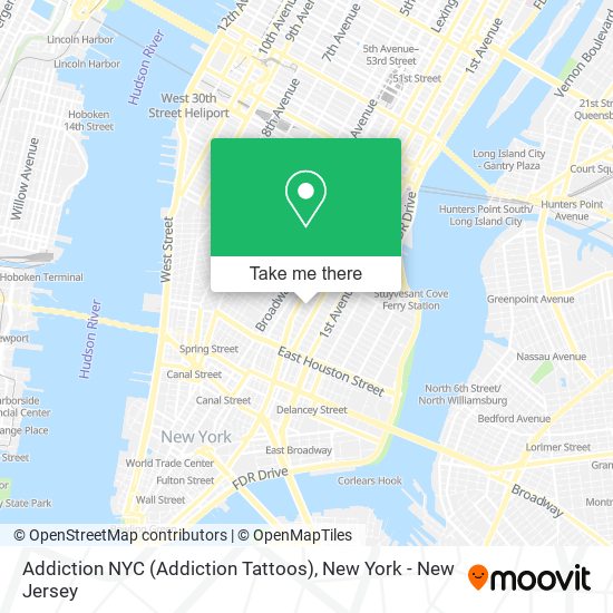 Mapa de Addiction NYC (Addiction Tattoos)