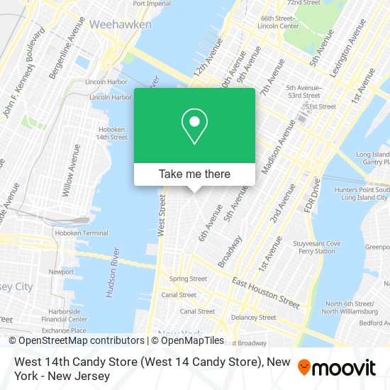 West 14th Candy Store map