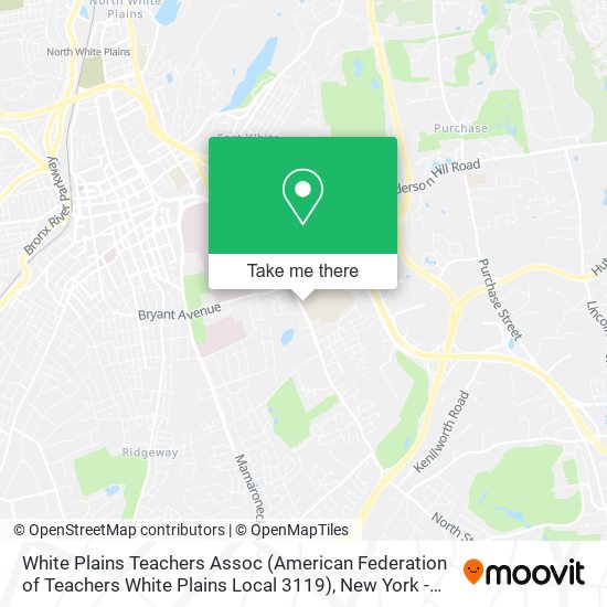 White Plains Teachers Assoc (American Federation of Teachers White Plains Local 3119) map