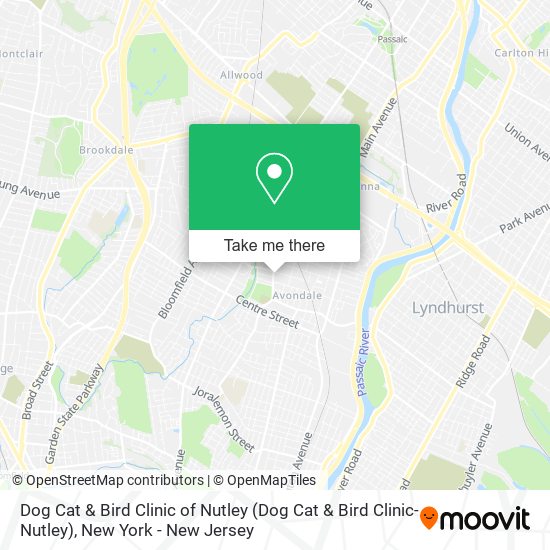 Dog Cat & Bird Clinic of Nutley map