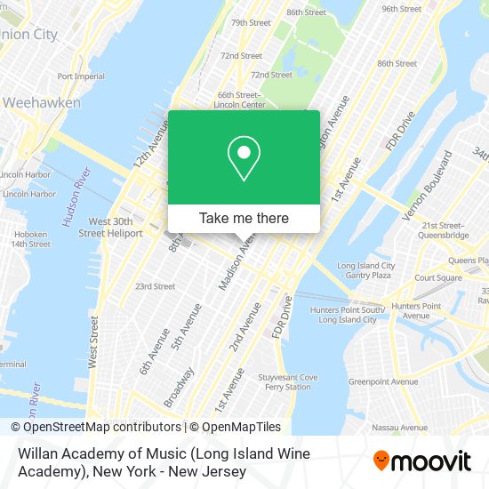 Mapa de Willan Academy of Music (Long Island Wine Academy)