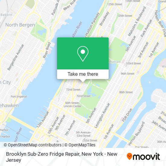 Brooklyn Sub-Zero Fridge Repair map