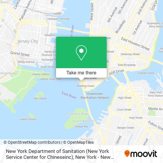 New York Department of Sanitation (New York Service Center for Chineseinc) map