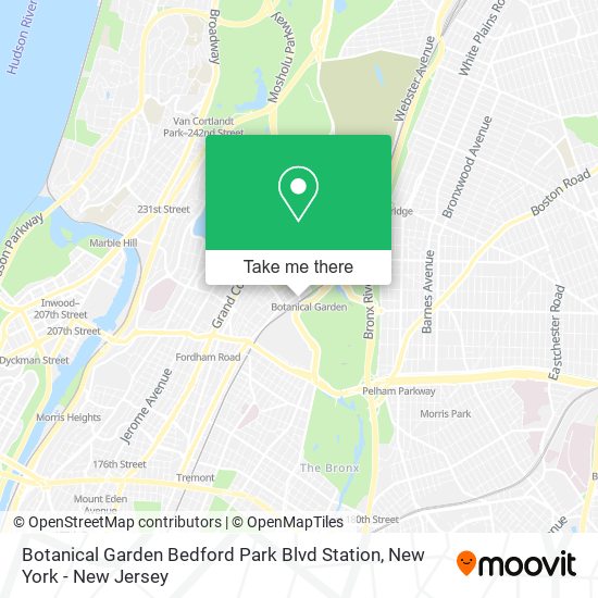 Mapa de Botanical Garden Bedford Park Blvd Station