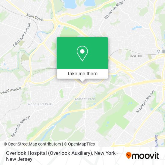 Overlook Hospital (Overlook Auxiliary) map