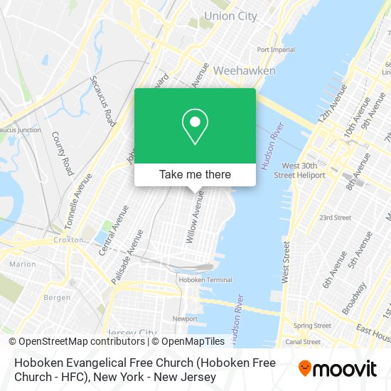 Mapa de Hoboken Evangelical Free Church