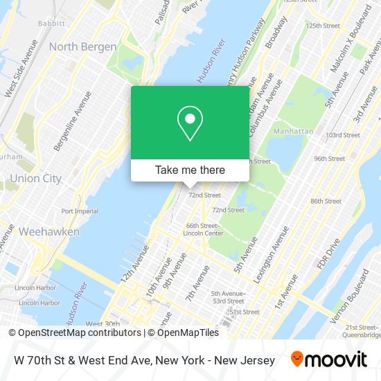 Mapa de W 70th St & West End Ave
