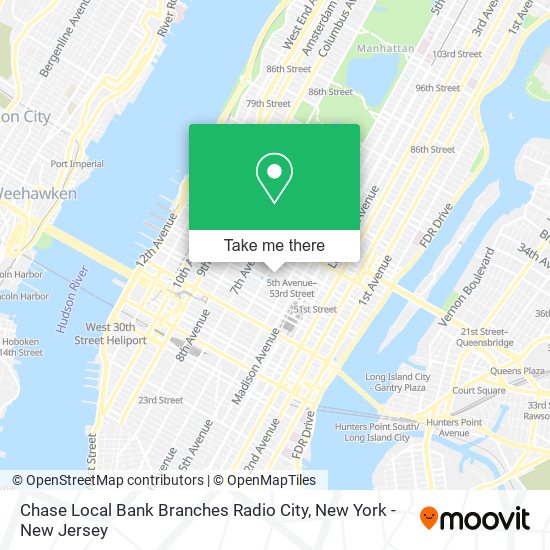 Chase Local Bank Branches Radio City map