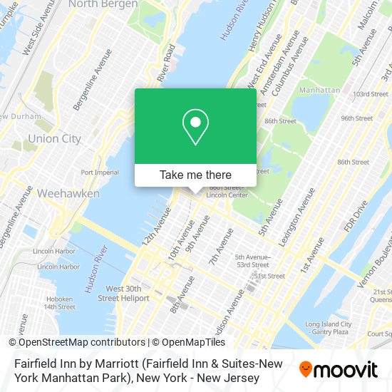 Mapa de Fairfield Inn by Marriott (Fairfield Inn & Suites-New York Manhattan Park)