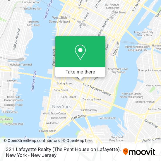 Mapa de 321 Lafayette Realty (The Pent House on Lafayette)