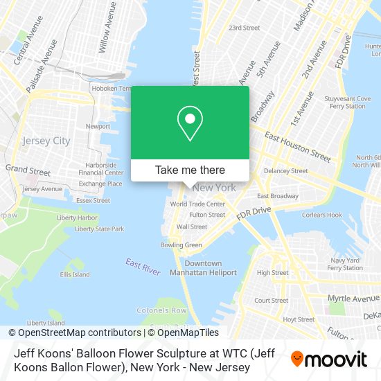 Mapa de Jeff Koons' Balloon Flower Sculpture at WTC (Jeff Koons Ballon Flower)