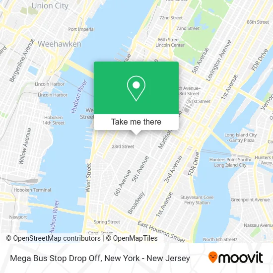 Mega Bus Stop Drop Off map
