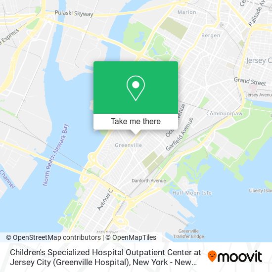 Children's Specialized Hospital Outpatient Center at Jersey City (Greenville Hospital) map