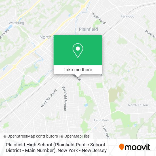 Mapa de Plainfield High School (Plainfield Public School District - Main Number)