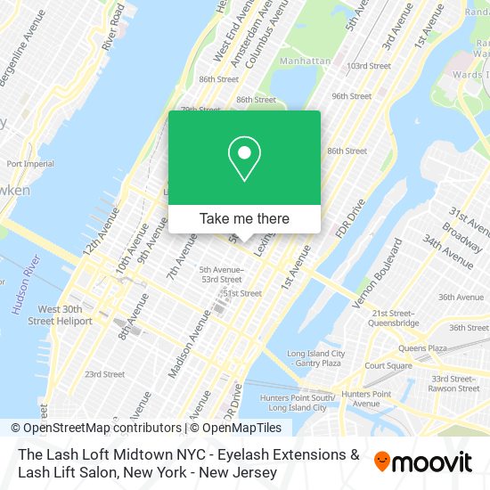 Mapa de The Lash Loft Midtown NYC - Eyelash Extensions & Lash Lift Salon