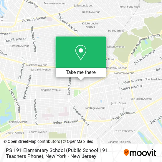 PS 191 Elementary School (Public School 191 Teachers Phone) map