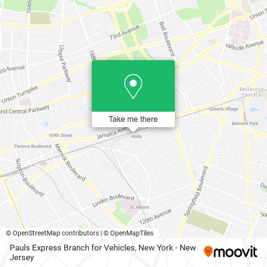 Pauls Express Branch for Vehicles map