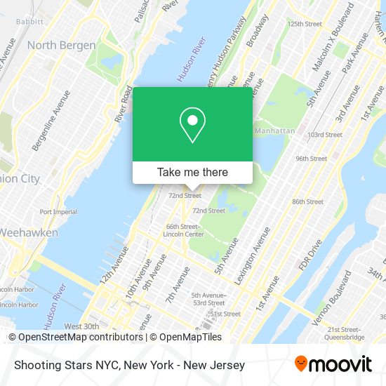 Shooting Stars NYC map