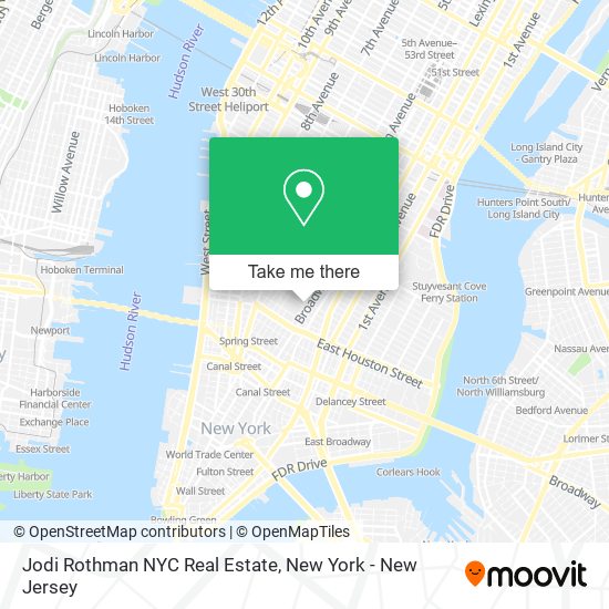 Mapa de Jodi Rothman NYC Real Estate