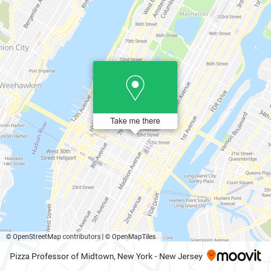 Mapa de Pizza Professor of Midtown