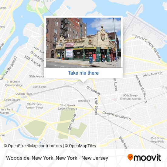 Woodside, New York map