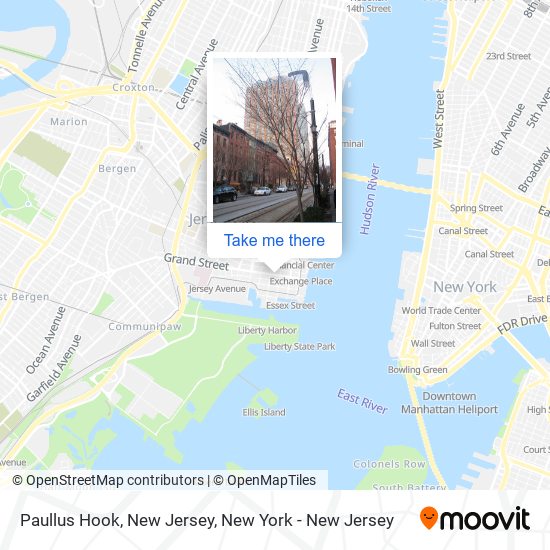 Mapa de Paullus Hook, New Jersey