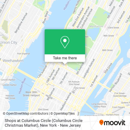 Mapa de Shops at Columbus Circle (Columbus Circle Christmas Market)