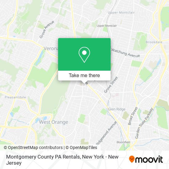 Montgomery County PA Rentals map