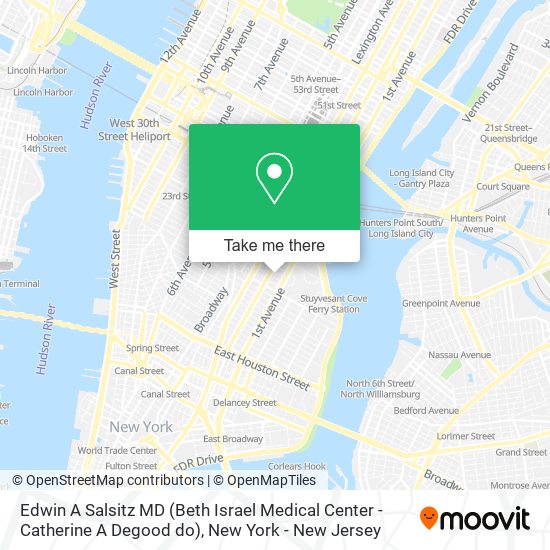 Edwin A Salsitz MD (Beth Israel Medical Center - Catherine A Degood do) map