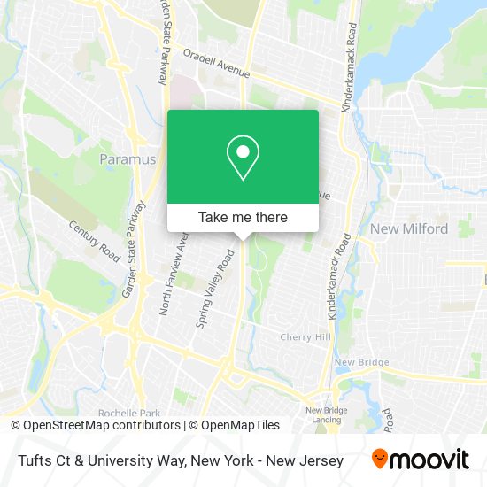 Tufts Ct & University Way map